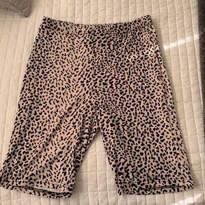 SHEIN leopard biker shorts